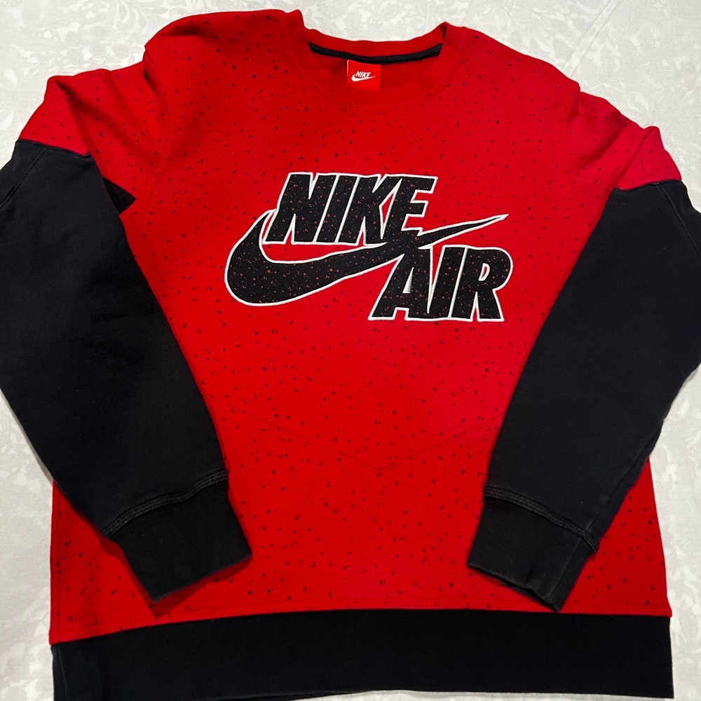 Nike Red and Black Crewneck Sweater